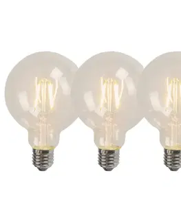 Sada 3 E27 LED vlákno G95 4W 320lm 2700K