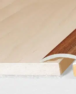 Prechodový profil 30 mm, oblý (samolepiaci) | nivelácia 0 - 3 mm Stříbro E01