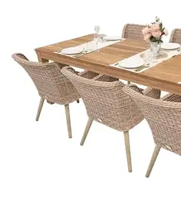 DEOKORK Záhradná ratanová zostava MONTE MALIBU 240 (cappuccino) 6x Záhradné kreslo MALIBU (cappuccino)