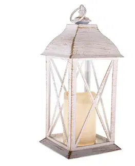 Lampáš s LED sviečkou Winter, 30,5 x 14 cm, svetlo teplá biela, plast
