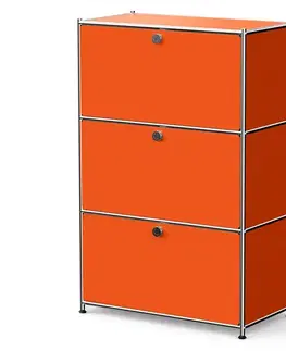 Kovová komoda »CN3« s výklopnými priečinkami, oranžová