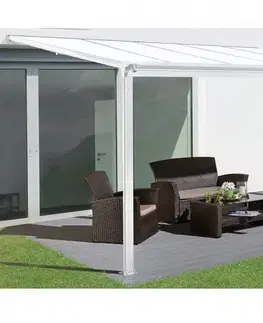 Hliníková pergola 3,12 x 3 m biela / polykarbonát Dekorhome