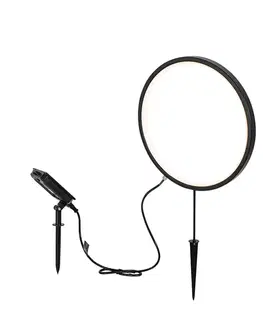 Bodové svetlo čierne 60 cm vrátane nabíjateľnej LED a solárnej IP65 - Adalind