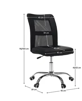 KONDELA Idor 2 New kancelárska stolička čierna / chróm