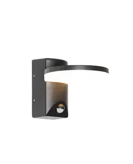 Vonkajšia nástenná lampa čierna vrátane LED IP54 senzor pohybu - Esmee