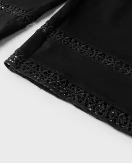 Nohavice culottes s výšivkou