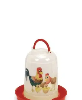 Kinekus Krmítko pre hydinu plastové, 5L, HAPPY dekor, červená, GAUN