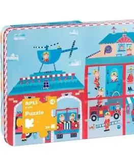 APLI XL Puzzle v plechovke - Hasičská stanica 24 dielikov - APLI
