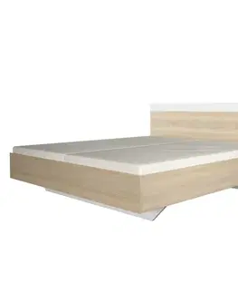 KONDELA Gabriela 160 posteľový rám dub sonoma / biela