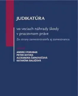 Judikatúra vo veciach náhrady škody v pracovnom práve - Andrej Poruban, Peter Kotira, Alexandra Čapkovičová, Katarína Balážová