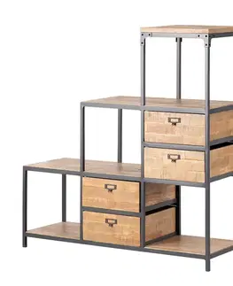 Dekoria Regál Factory 120 x 41 x 128 cm, 120 x 41 x 128 cm 