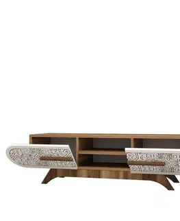 TV stolík Defne - Walnut White