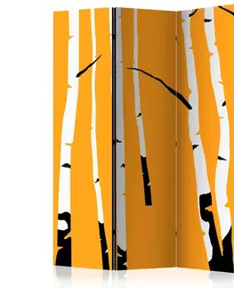 Paraván Birches on the orange background Dekorhome