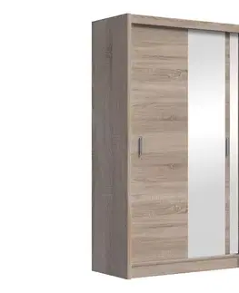 Šatní skriňa so zrkadlom SABRINA 150x215 cm dub sonoma OSLO 150 Sonoma