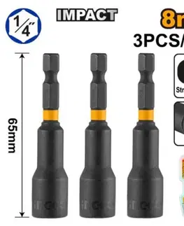 INGCO Bit adaptér nástrčkový, 8mm, sada 3ks INGCO INDUSTRIAL