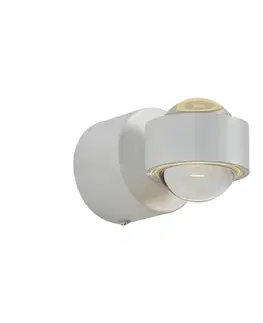 Dizajnové nástenné svietidlo biele vrátane LED IP44 - Lens
