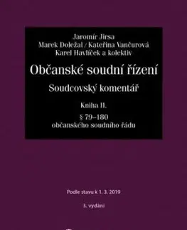 Občanské soudní řízení. Soudcovský komentář - Kniha II. - 3. vydání - Jaromír Jirsa