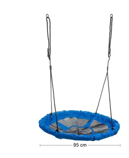 NABBI Nest detská hojdačka 95 cm čierna / modrá