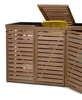 Trojitý box na smetný kôš s univerzálnymi možnosťami umiestnenia, 3x 240 l