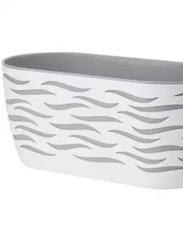 Kvetináč Sahara Duo 35 cm biela + platina