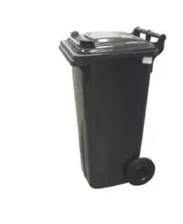 Kinekus Popolnica plastová, objem 240L, čierna, kuka