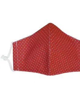 Ústne bavlnené rúško Bodky mini červená medium, M