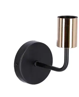 Čierna kovová nástenná lampa bez tienidla Spill