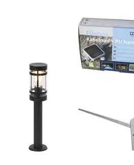 Moderné vonkajšie svietidlo čierne 50 cm IP44 - Lesk