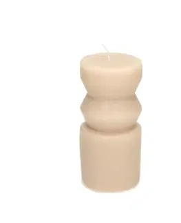 Dekoria Sviečka Cornelia 14cm beige, 6,5 x 14 cm