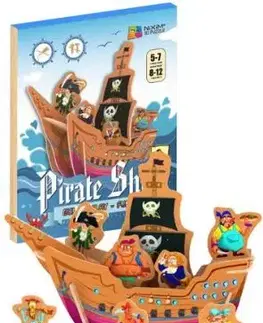 Drevené 3D puzzle Pirátska loď