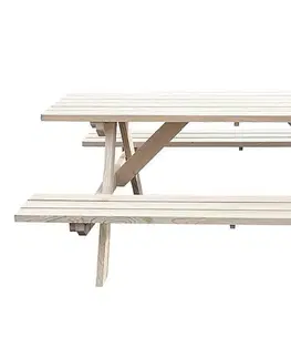 DEOKORK Masívny drevený pivný set z borovice 200 cm hrúbka 45 mm