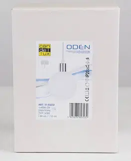 Závesná lampa s bielym tienidlom na guľu 12 cm Oden