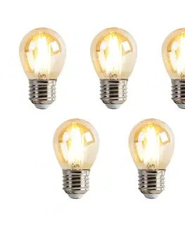 Sada 5 stmievateľných LED žiaroviek E27 P45 Goldline 3,5 W 330 lm 2100 K