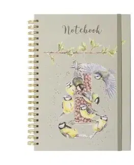 Zápisník s hrebeňovou väzbou A4 "Bon Appetit" Wrendale Designs – sýkorky