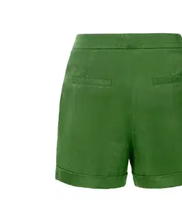 Šortky s podielom ľanu, zelené