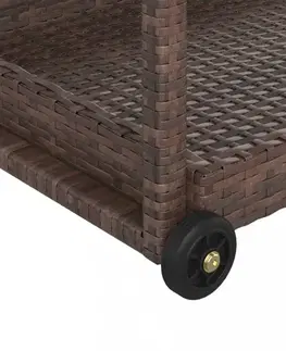 Záhradný barový vozík polyratan Dekorhome
