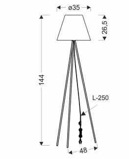 Stojaca lampa PLATINO čierna 1x40W E27 strieborné tienidlo