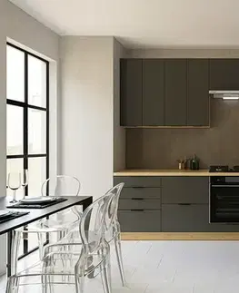 CRAF R2V moderná rohová kuchyňa 280 x 140, grafit