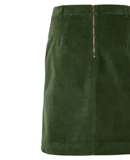 Menčestrová sukňa, tmavozelená