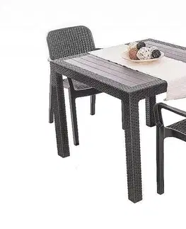 DEOKORK Záhradná ratanová zostava KARA MINI 1+2 (antracit)