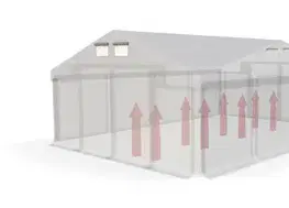 Skladový stan 5x10x2,5m strecha PVC 560g/m2 boky PVC 500g/m2 konštrukcie ZIMA PLUS Zelená Zelená Zelená