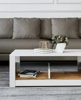 Konferenčný stolík Aydos - White, Oak