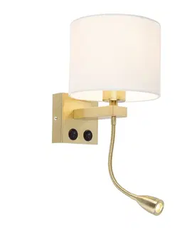 Inteligentná nástenná lampa zlatá s bielym tienidlom vrátane Wifi A60 - Brescia