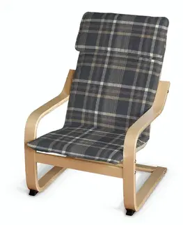 Dekoria Poťah na detské kreslo Poäng, modro - béžové káro, Poťah na kreslo Poäng - detské kreslo, Edinburg, 703-16