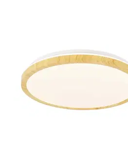 LED stropná lampa biela + drevená 24W 4000K lampa Gandava