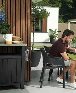 DEOKORK Záhradná plastová stolička MENORCA (antracit)