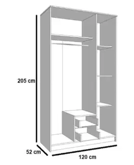 EASY 3D2DR šatníková skriňa, biela