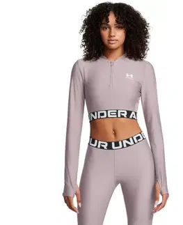 Under Armour Dámsky top HeatGear Rib 1/4 Zip LS Grey  MM