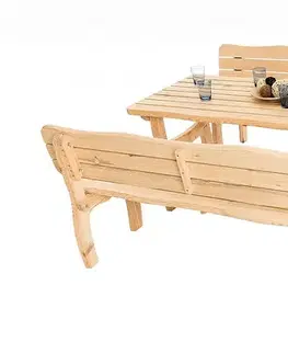DEOKORK Masívny záhradný stôl z borovice VIKING (40 mm) - rôzne dĺžky 180 cm