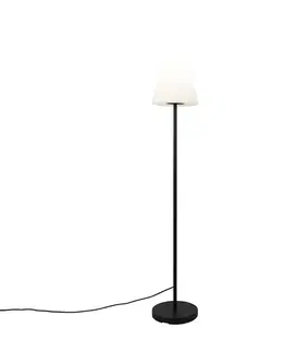 Vonkajšia stojaca lampa čierna s bielym tienidlom IP65 25 cm - Virginia